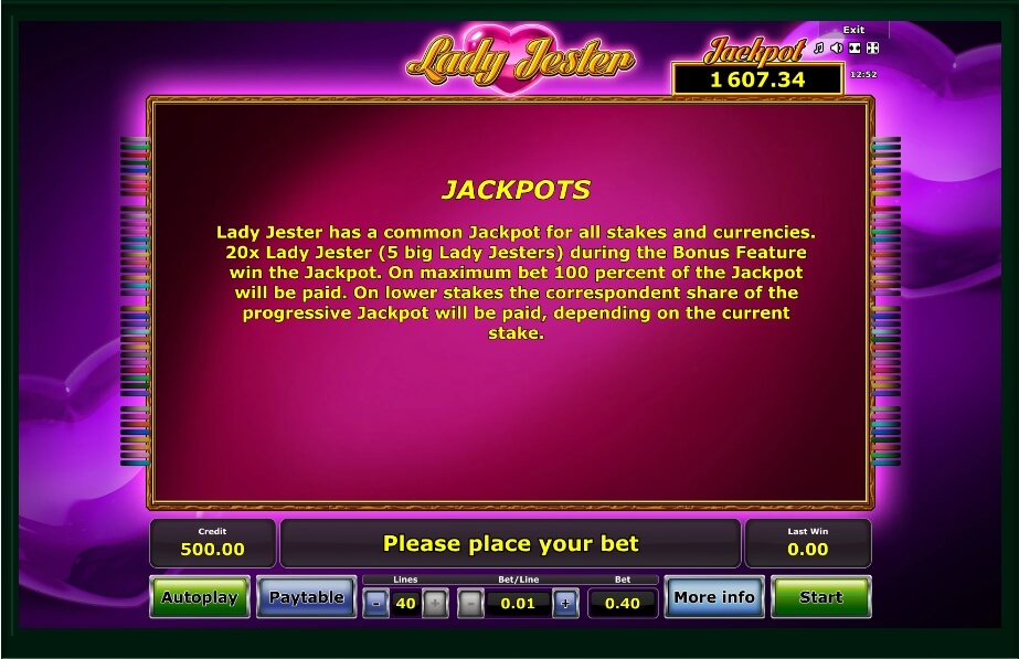 lady jester slot machine detail image 3