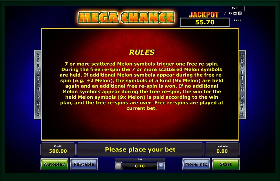 mega chance slot machine detail image 4