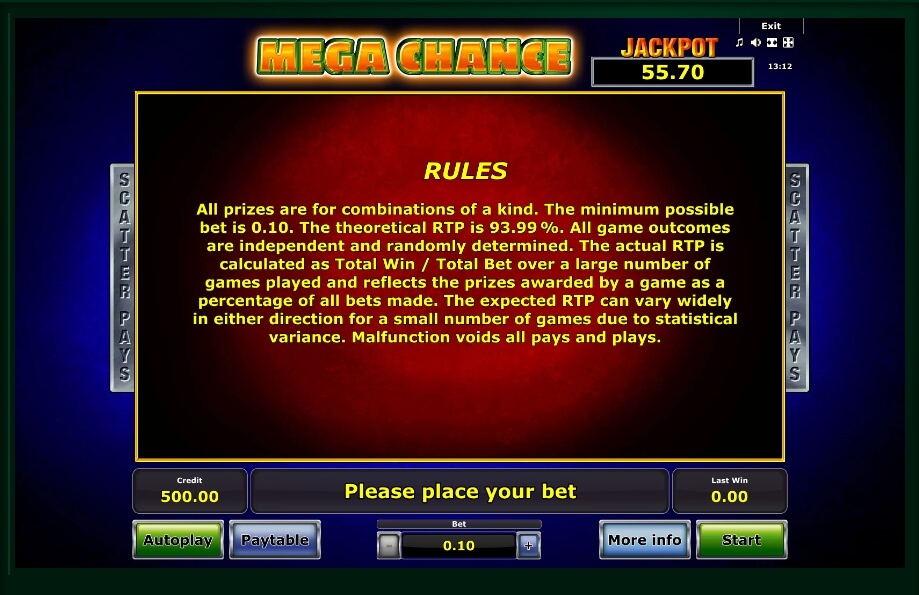 mega chance slot machine detail image 2