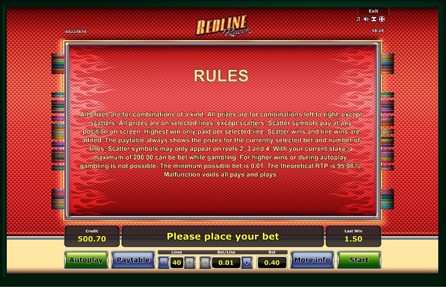 redline racer slot machine detail image 0