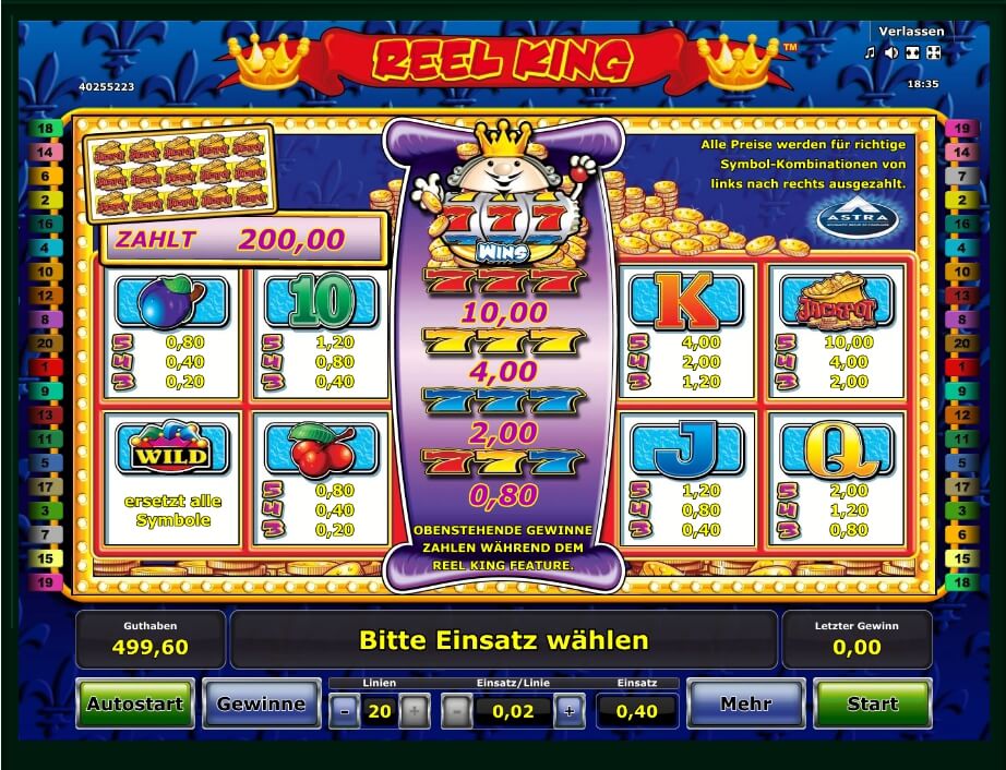 4 reel king slot machine detail image 2