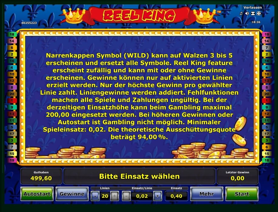 4 reel king slot machine detail image 0
