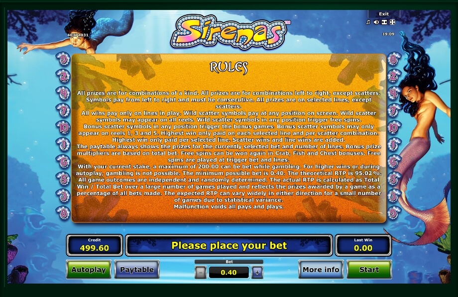 sirenas slot machine detail image 8