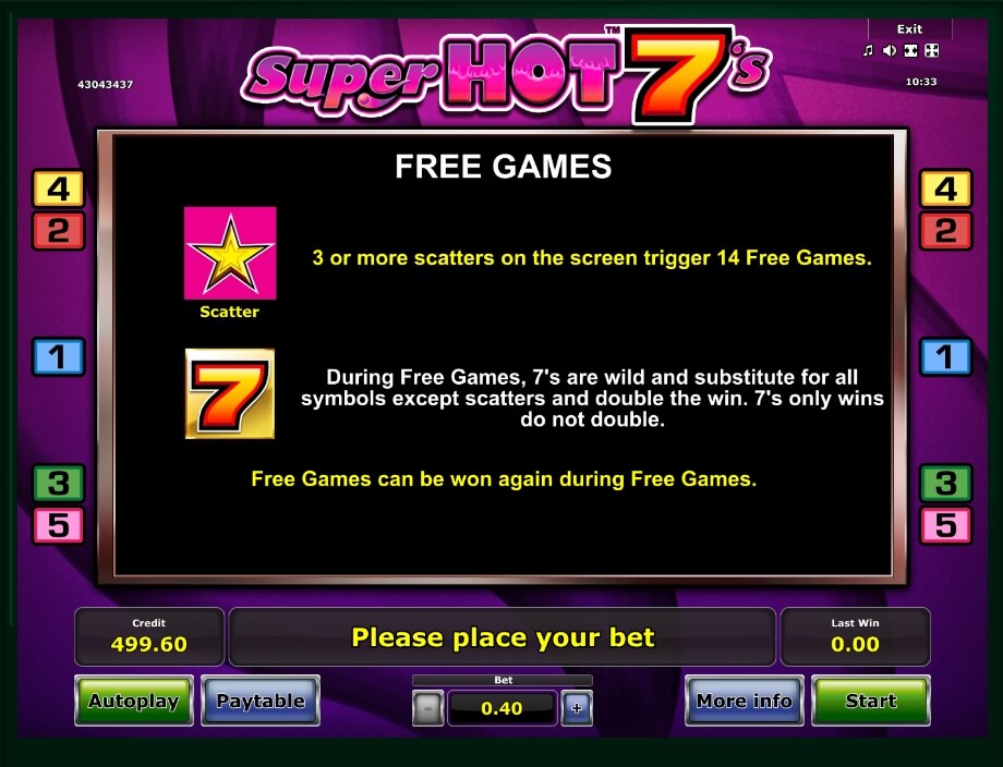 super hot 7s slot machine detail image 3