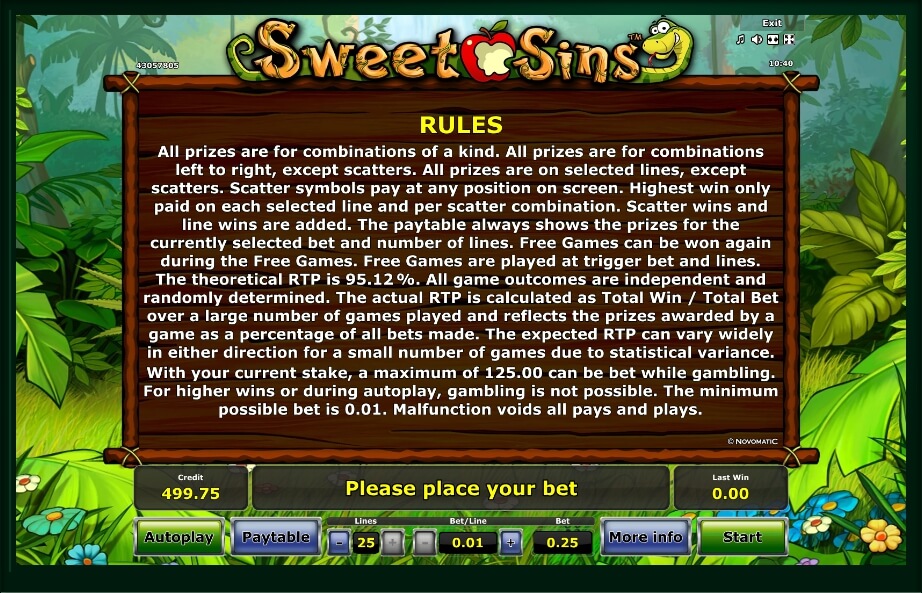 sweet sins slot machine detail image 0
