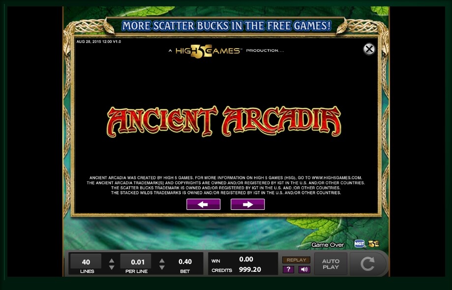 ancient arcadia slot machine detail image 7