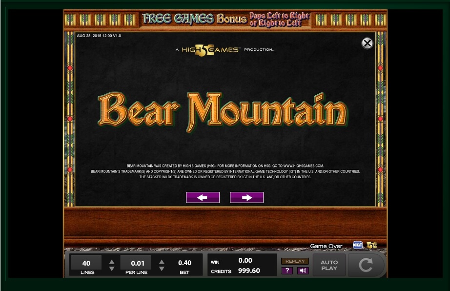 bear mountain slot machine detail image 8
