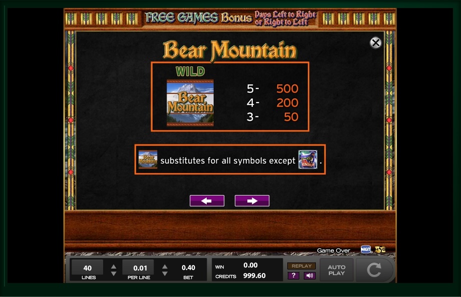 bear mountain slot machine detail image 0