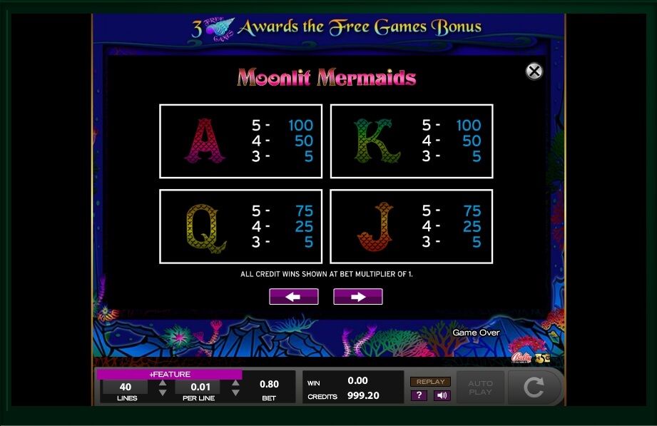 moonlit mermaids slot machine detail image 17