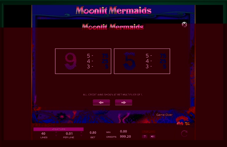 moonlit mermaids slot machine detail image 16