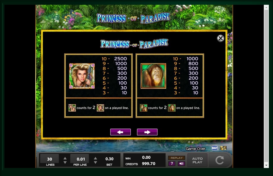 princess of paradise slot machine detail image 16
