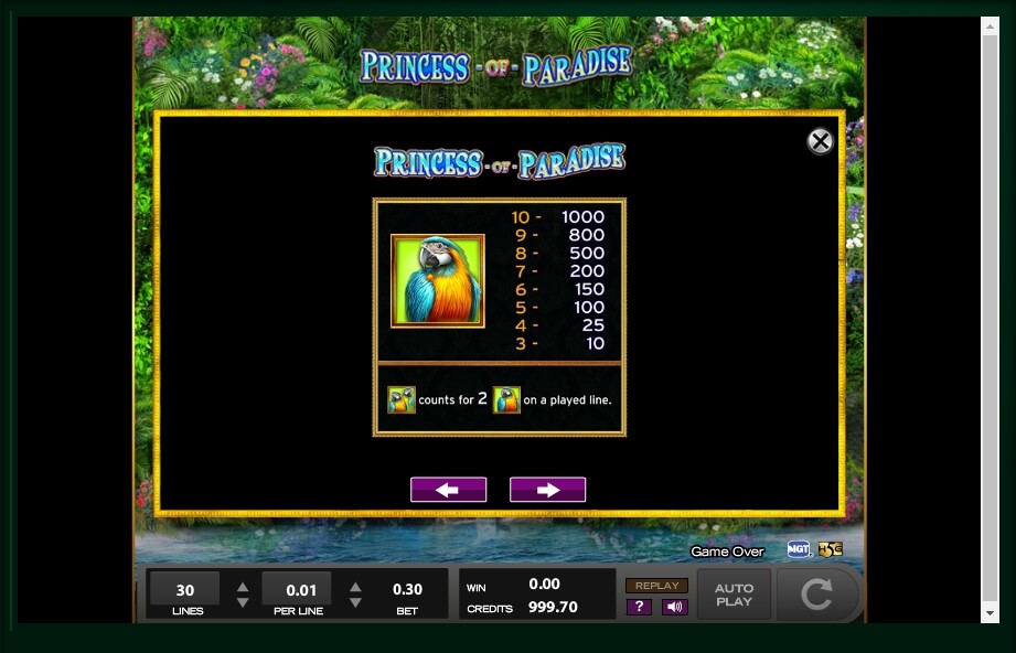 princess of paradise slot machine detail image 14