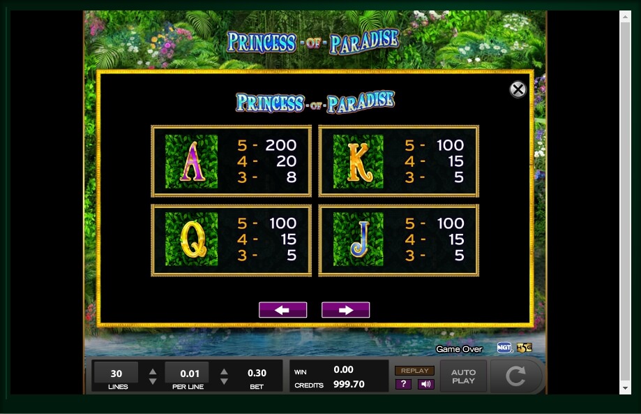 princess of paradise slot machine detail image 13