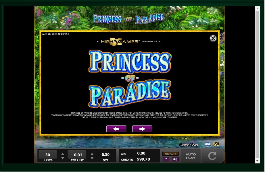 princess of paradise slot machine detail image 8