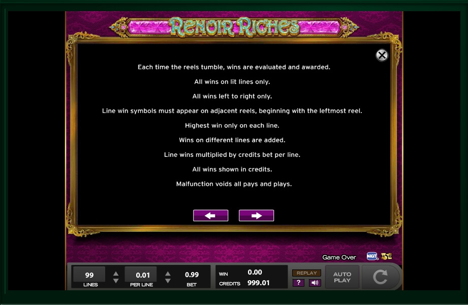renoir riches slot machine detail image 11