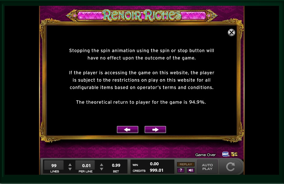 renoir riches slot machine detail image 10