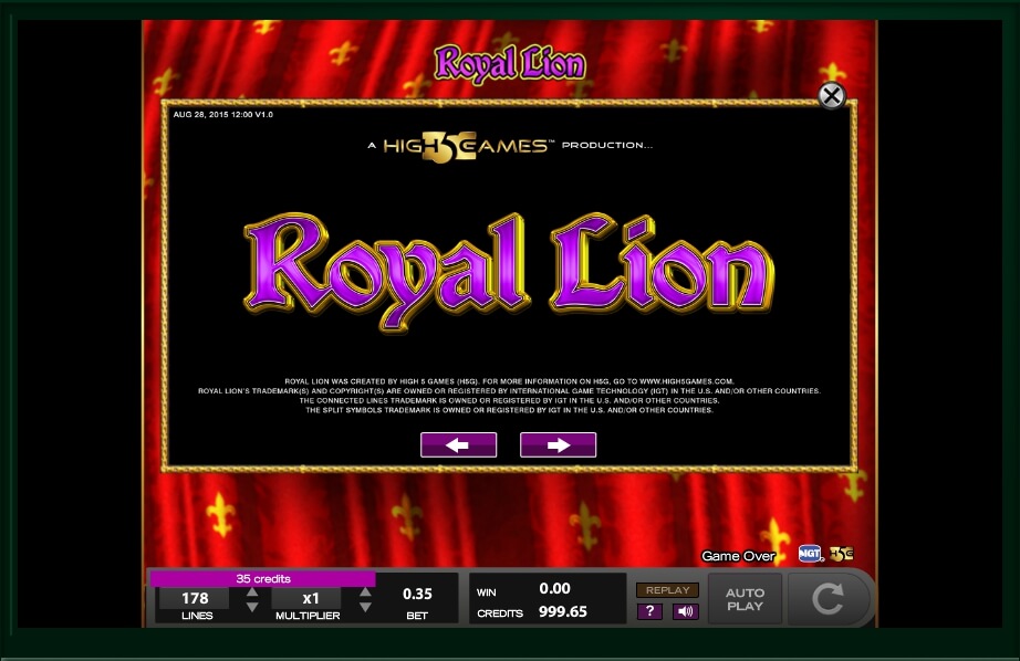 royal lion slot machine detail image 8