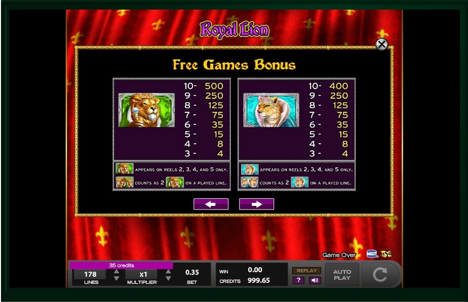 royal lion slot machine detail image 6