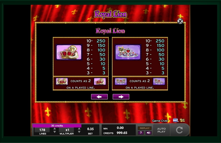 royal lion slot machine detail image 0