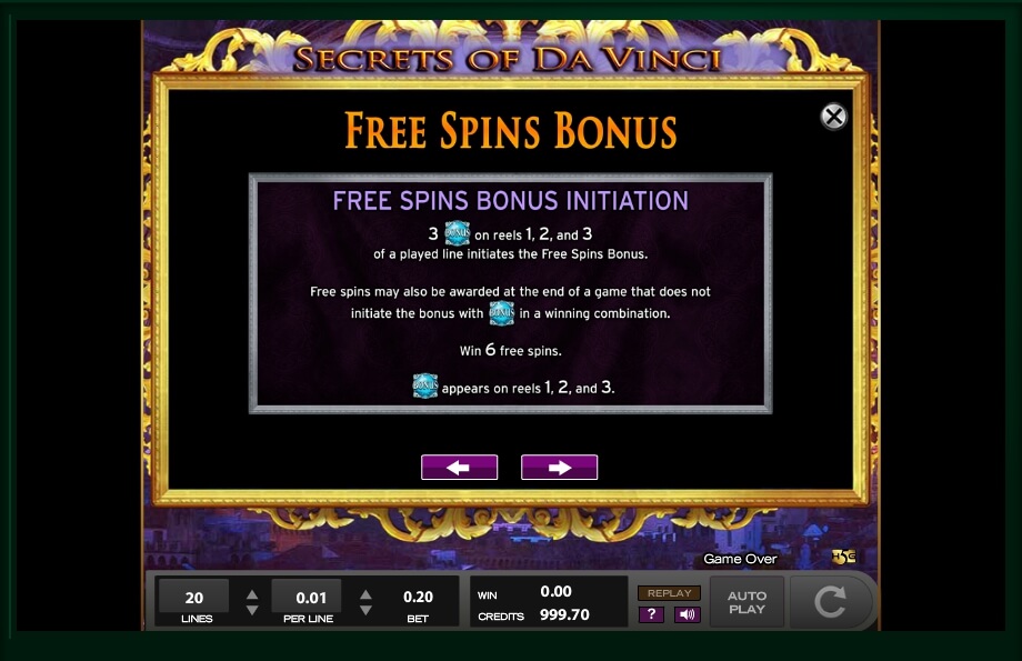 secrets of da vinci slot machine detail image 17