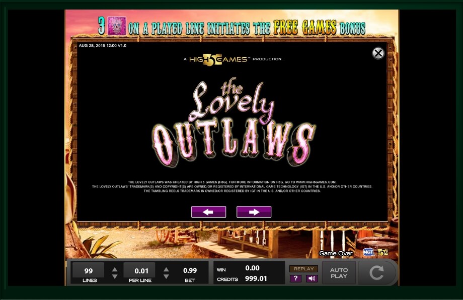 the lovely outlaws slot machine detail image 8