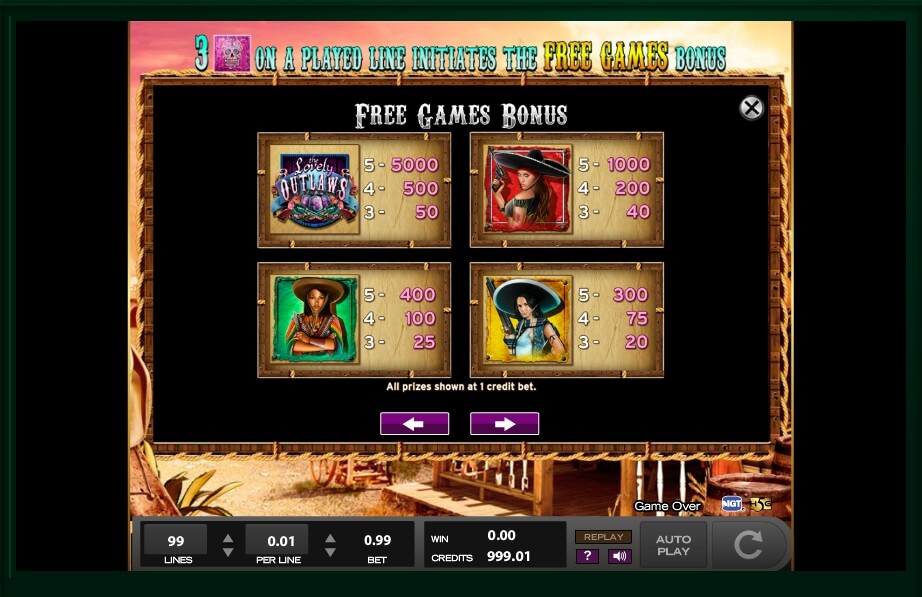 the lovely outlaws slot machine detail image 7