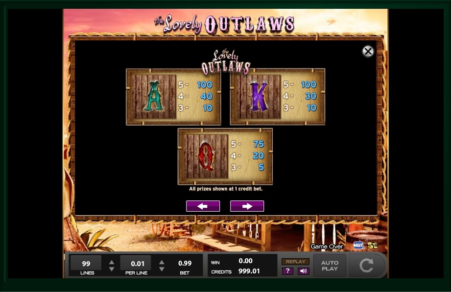 the lovely outlaws slot machine detail image 1