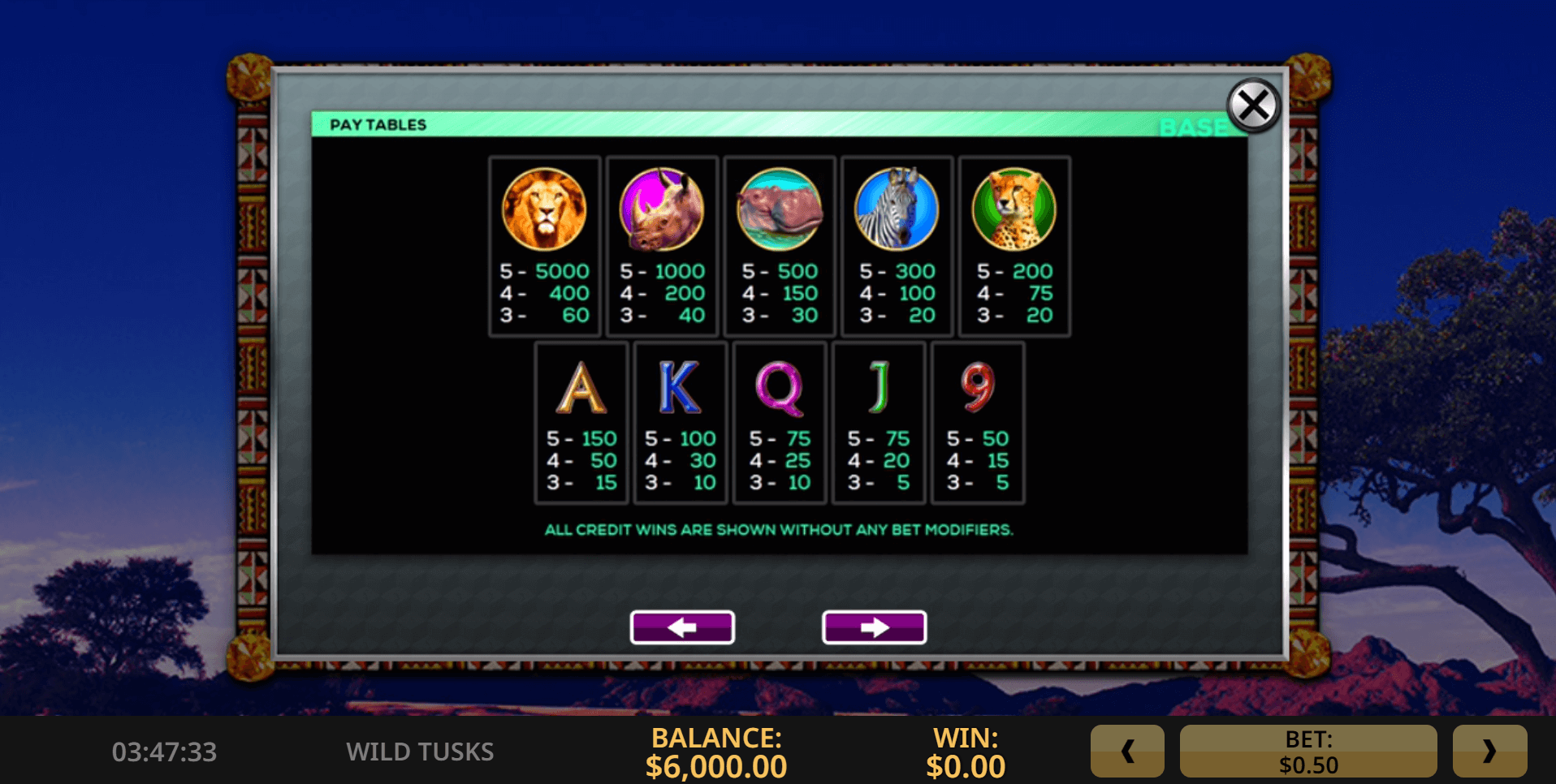 wild tusks slot machine detail image 4