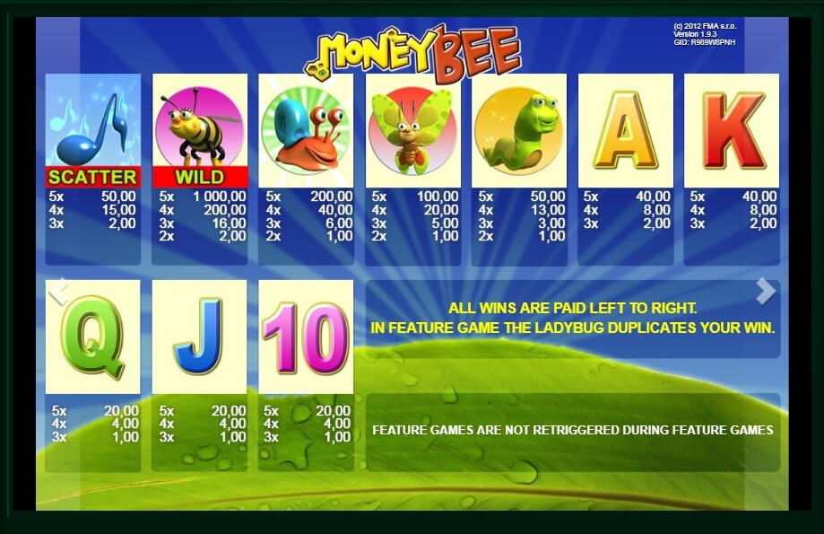 money bee slot machine detail image 3