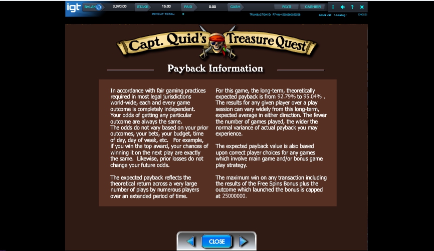 capt quids treasure quest slot machine detail image 0