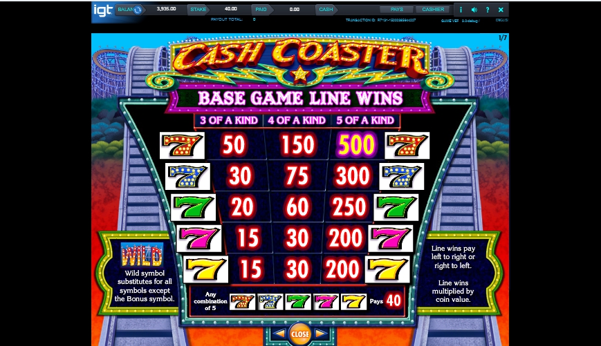 cash coaster slot machine detail image 6