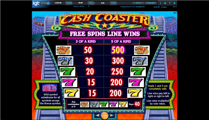 cash coaster slot machine detail image 3