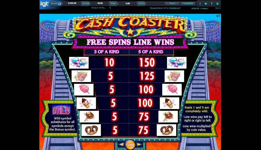 cash coaster slot machine detail image 2