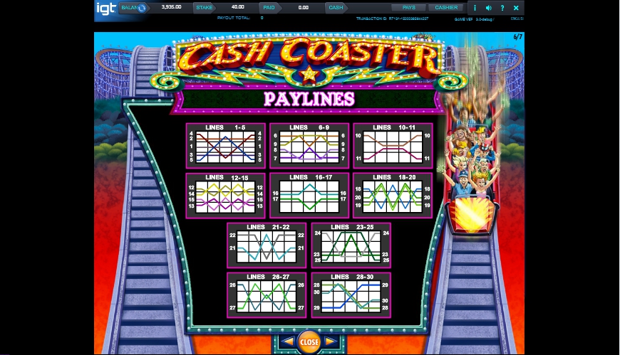 cash coaster slot machine detail image 1