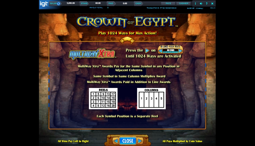 crown of egypt slot machine detail image 7