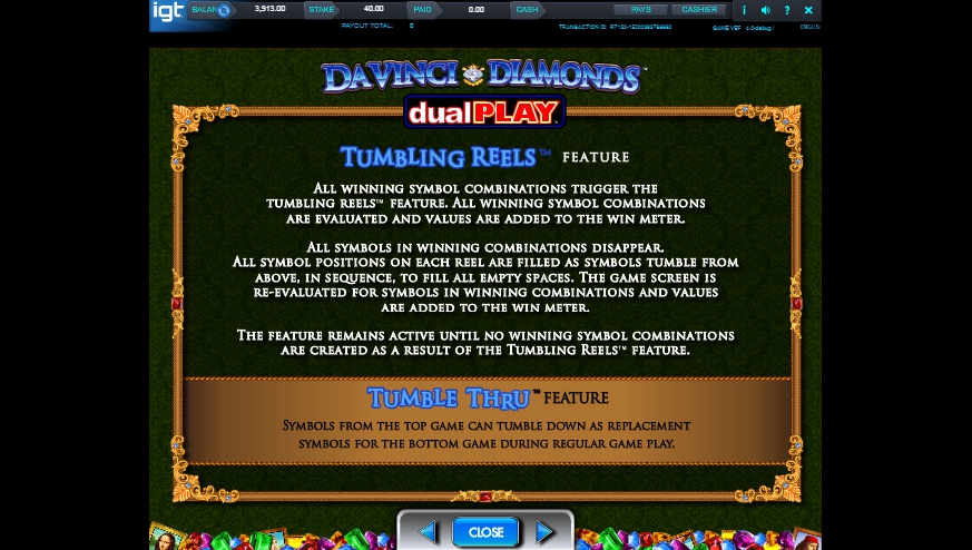 da vinci diamonds dual play slot machine detail image 6