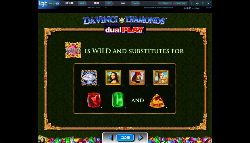 da vinci diamonds dual play slot machine detail image 4