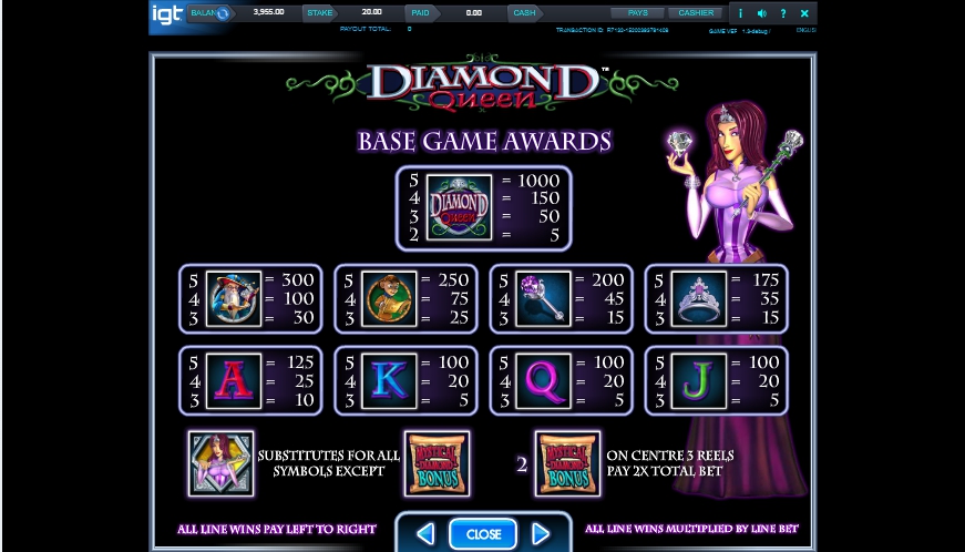 diamond queen slot machine detail image 4