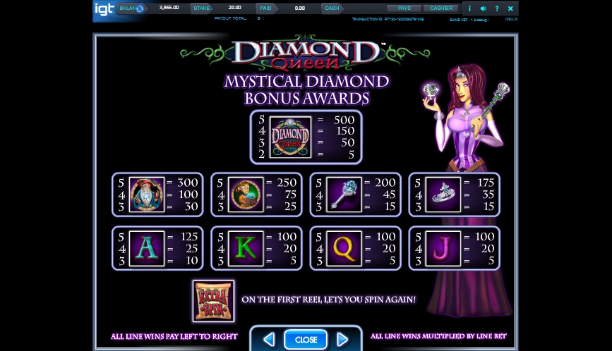 diamond queen slot machine detail image 2