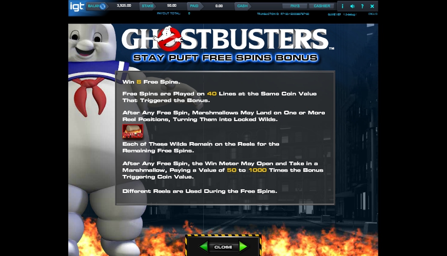 ghostbusters triple slime slot machine detail image 2