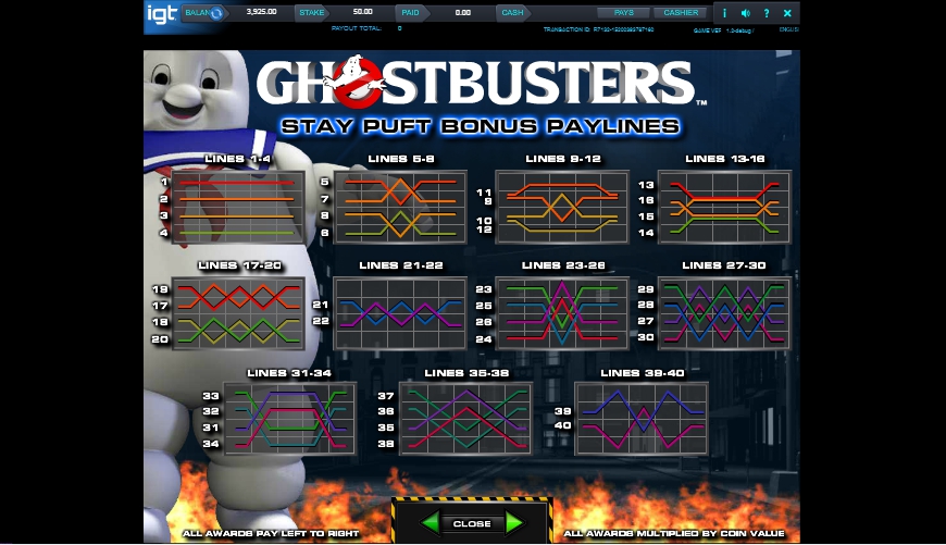 ghostbusters triple slime slot machine detail image 0