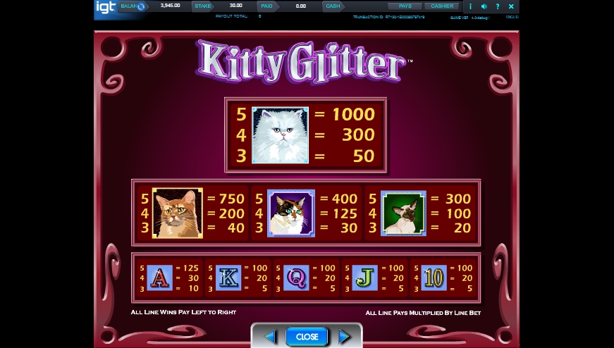 kitty glitter slot machine detail image 6