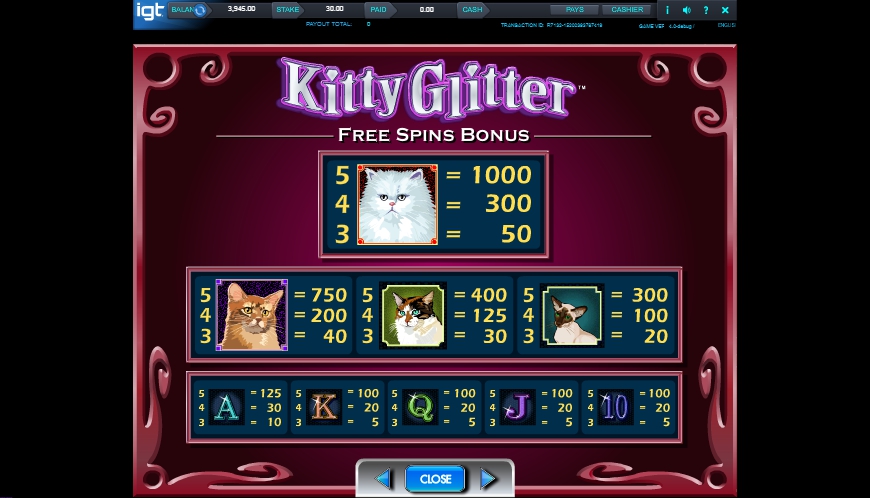 kitty glitter slot machine detail image 3