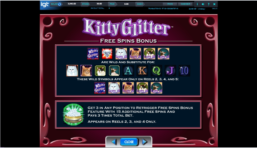 kitty glitter slot machine detail image 2