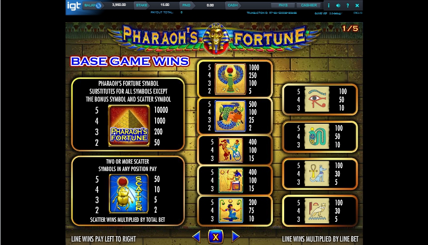 pharaoh’s fortune slot machine detail image 4