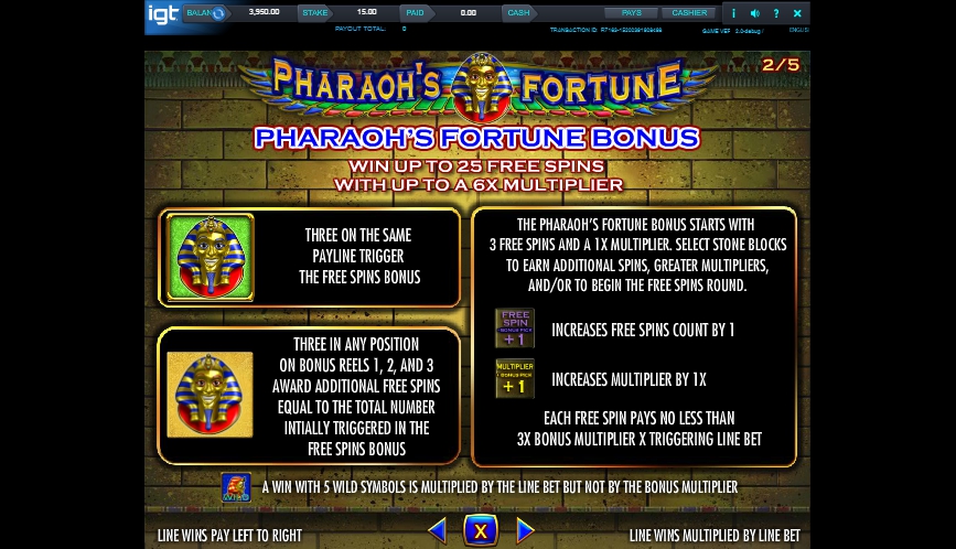 pharaoh’s fortune slot machine detail image 3