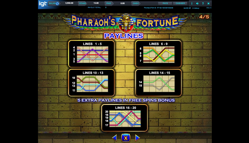 pharaoh’s fortune slot machine detail image 1