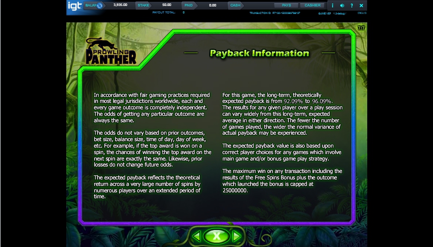 prowling panther slot machine detail image 0