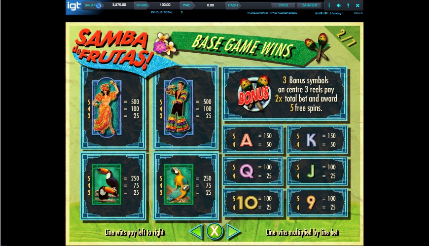 samba de frutas slot machine detail image 5