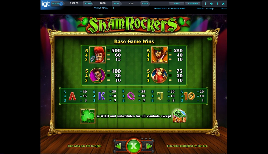 shamrockers eire to rock slot machine detail image 5